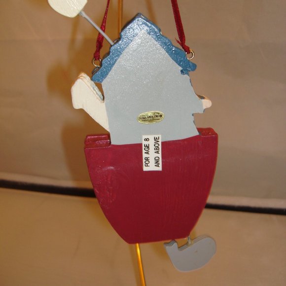 NOAH'S ARK 3 Vintage Sylvestri unique Wood Ornament Rare swinging dove and whale - Picture 6 of 6